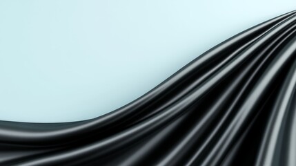 Obraz premium Smooth Black Fabric Drape Close-Up - Elegant, flowing black silk; luxury, sophistication, mystery, depth, movement. Suggests high fashion, premium materials