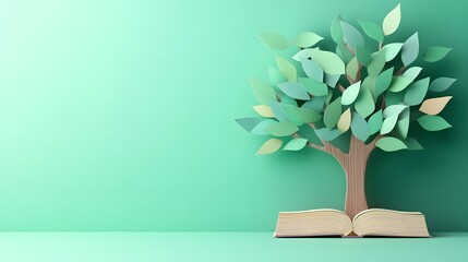 International literacy day concept with tree with books