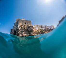 View of Polignano a Mare town, Puglia region, Italy.