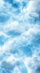 Fluffy cloudscape, daytime sky, nature background, serene backdrop