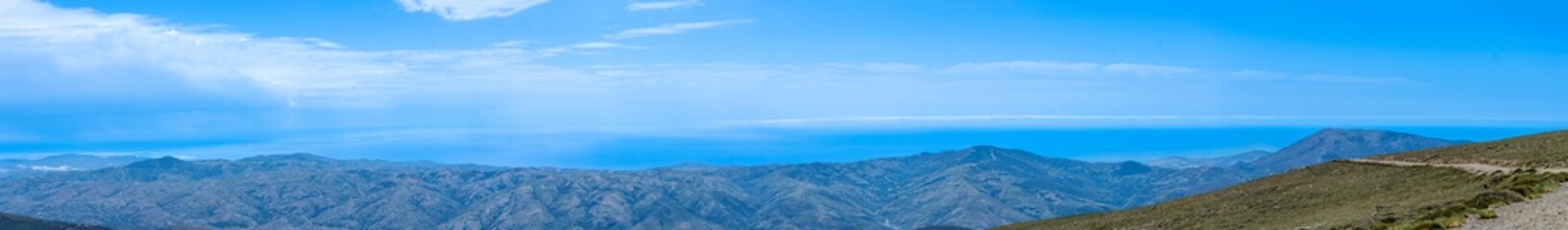 Panoramic view on Sierra Nevada range, Andalusia, Spain