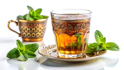 Moroccan Mint Tea with Mint Sprigs