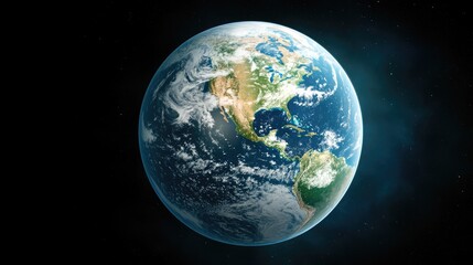 Fototapeta premium Earth globe, space backdrop, continents visible, environmental awareness