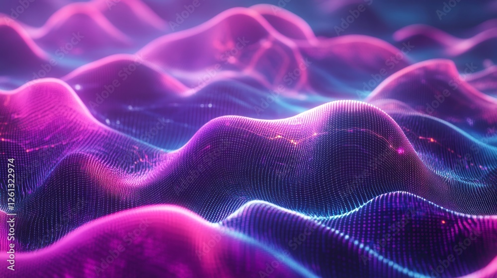 Poster flowing digital data movement cyberspace visual content virtual environment abstract perspective dat