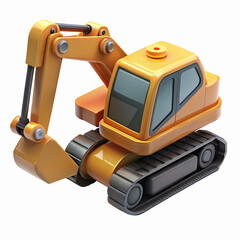 Fototapeta premium Yellow Mini Excavator Construction Equipment Isolated on Transparent Background for Industrial Use