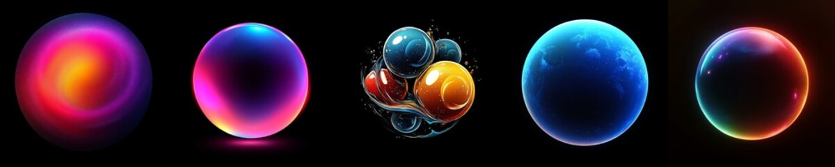 Obraz premium Exploring Vibrant and Dynamic Colorful Sphere Designs and Patterns