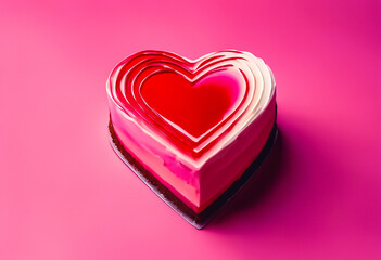 heart shaped cake against simple background ideal to add text