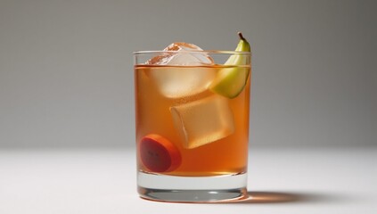 A stylish combination of geometric shapes arranged intricately to resemble a mixed drink