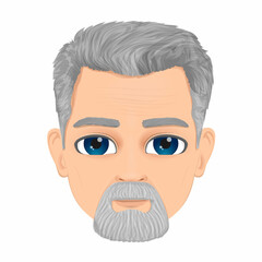 Portrait of elderly bearded and charismatic old man