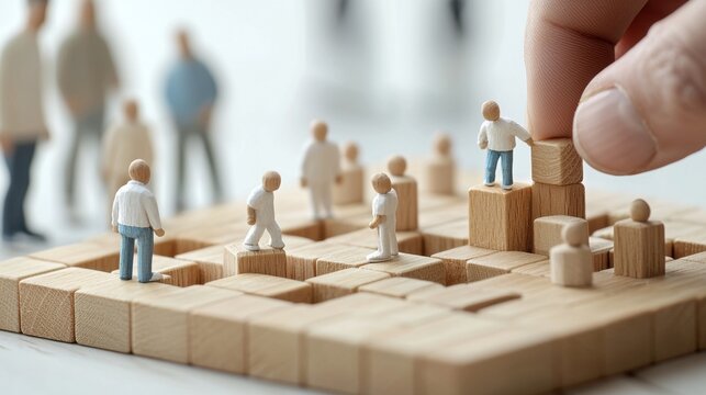 Conceptual HR Model with Wooden Figures for Collaboration Display