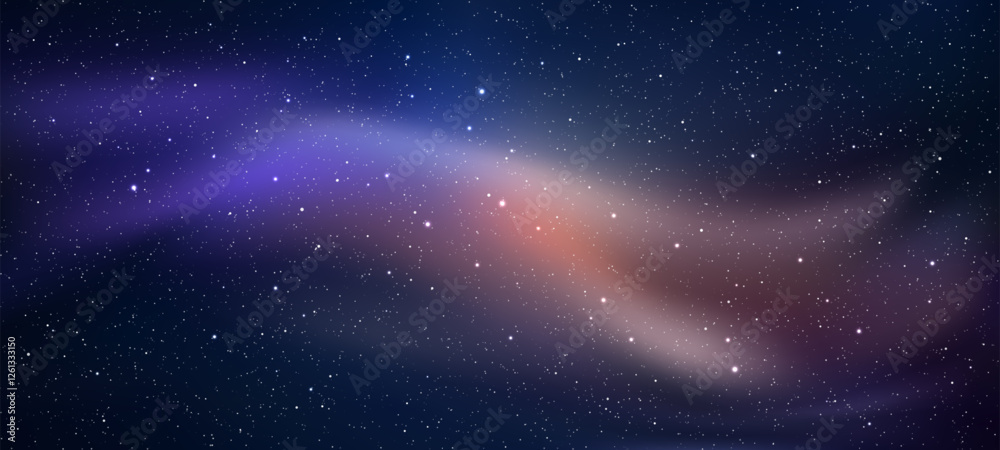 Aufkleber abstract background of space with stars and nebulae. vector illustration of a starry sky. galaxy bac