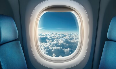 Fototapeta premium flight over the clouds. view of the clouds from the airplane window