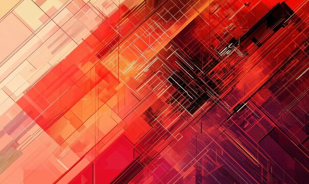 Fondo abstracto de tecnologia y ciencia.Malla o red con lineas y formas geometricas.