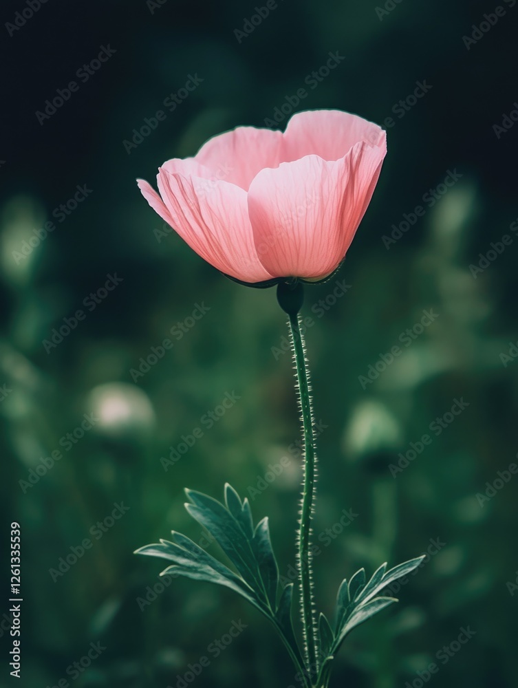 Sticker Pink Poppy Flower