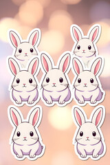 Obraz premium set of funny rabbits