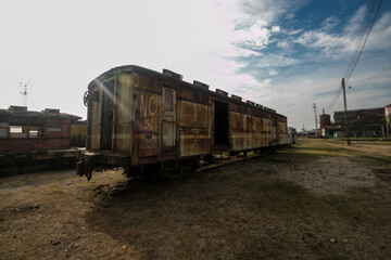 freight train on railway station