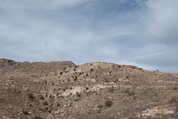 Dry Santa Catalina Mountains in the Sonoran desert on a sunny day 