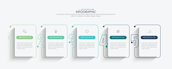 Infographic template five option process or step for business
