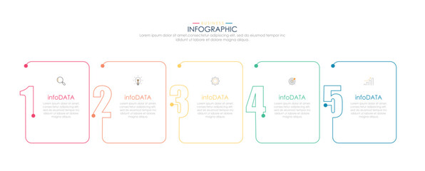 Infographic template five option process or step for business