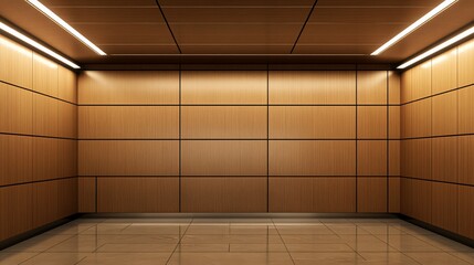 Modern Wooden Room Interior Design with Recessed Lighting