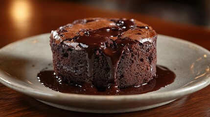 Decadent chocolate lava cake delight culinary adventure dessert showcase cozy restaurant close-up view indulgent experience