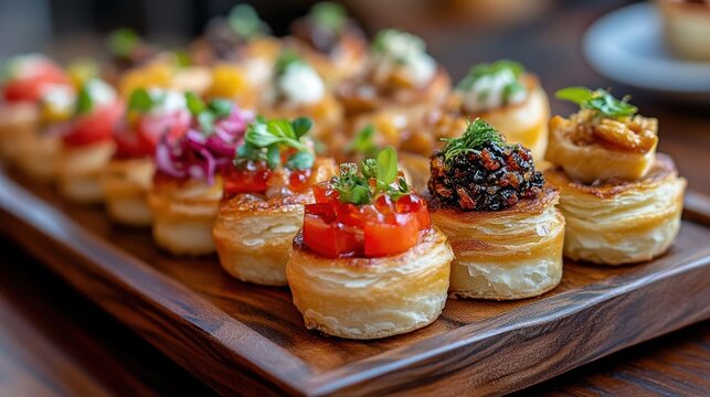 Delicious appetizers gourmet restaurant food platter modern dining close-up view culinary artistry