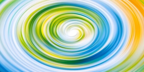 Vivid hues of blue, green, and yellow blend seamlessly, forming a dynamic spiral that draws the eye inwards