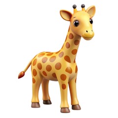 Naklejka premium Cute 3D Cartoon Giraffe Illustration