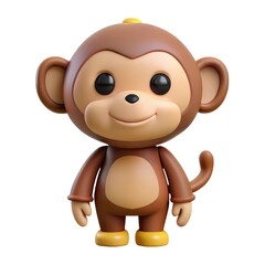 Obraz premium Cute 3D Cartoon Monkey Illustration