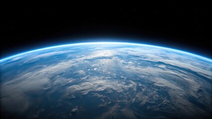 Fototapeta premium Stunning View of Planet Earth from Outer Space with Bright Atmosphere