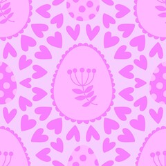 Easter eggs seamless birds pattern for wrapping paper and fabrics