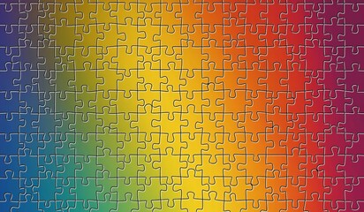 Autism Sunday A rainbow spectrum blending into a puzzle design, autism inclusivity theme, smooth gradient, isolated on white background