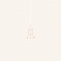 Luxury Eid Mubarak Lantern Background with Islamic Geometric Pattern