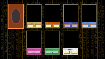 A customizable template for an anime themed trading card game featuring a vibrant and diverse color palette, designed to enhance visual appeal and player engagement