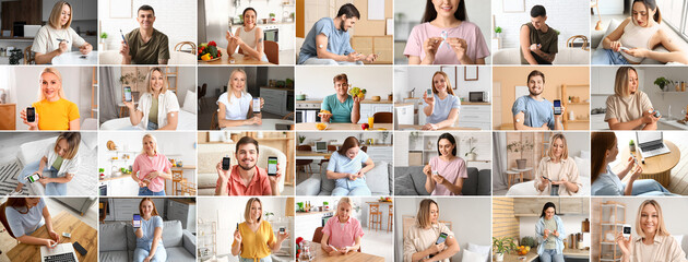 Collage of many people with diabetes