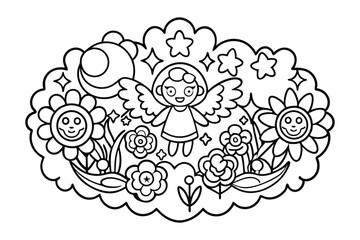Coloring book page vector illustration 10