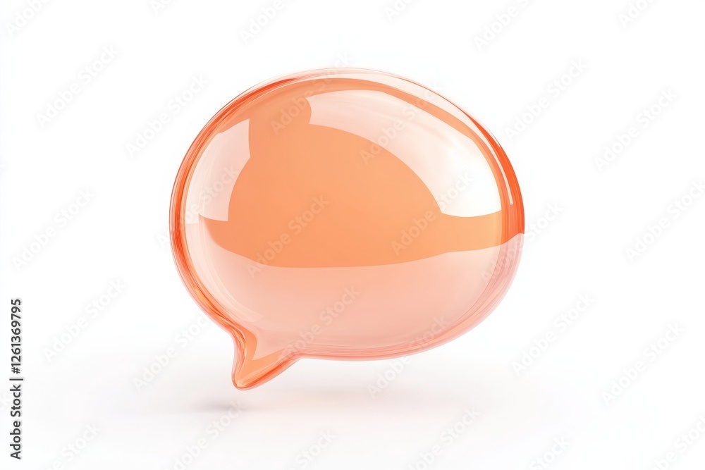 Poster render of a transparent speech bubble symbolizing communication and dialogue in a modern design