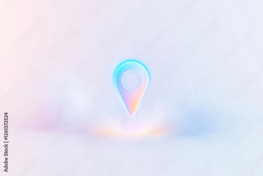Poster flat design representation of a location marker with a pastel color scheme