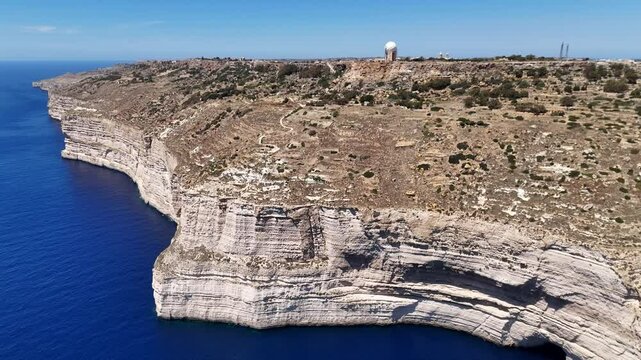 Aerial shot of Dingli Cliffs in Malta
