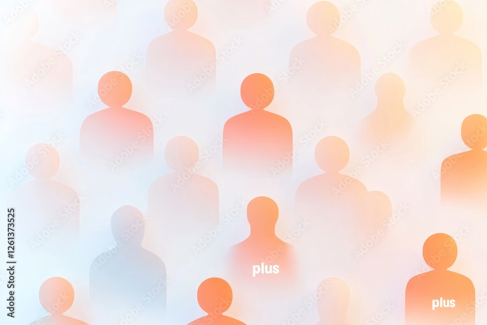 Poster visual representation of media and communication concepts using flat design with abstract figures