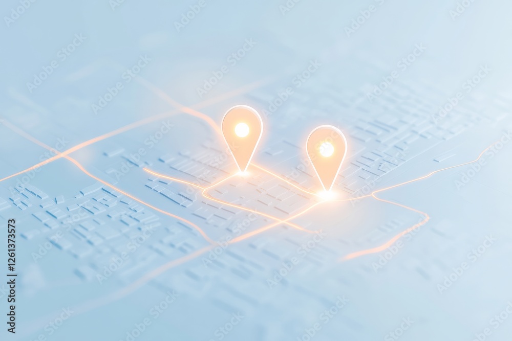 Poster visual representation of media and communication using flat design with location markers
