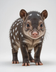 Obraz premium Baby Tapir Standing with a Spotted Coat and Big Eyes
