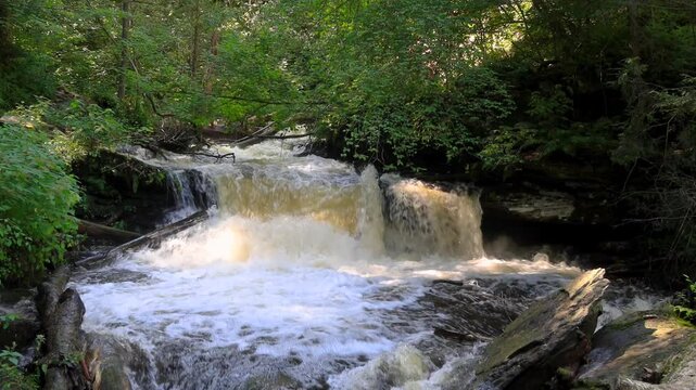 Waterfalls in scenic Ricketts Glen state park, Pennsylvania.