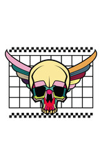 Colorful Skull Icon: A stylized illustration of a vibrant, winged skull, exuding an aura of edgy artistic flair.