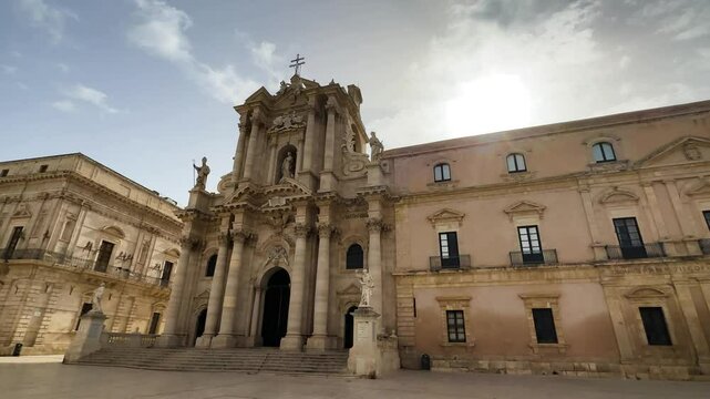 Exterior of Cathedral of Syracuse, Sicily, Italy