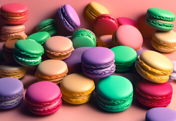 Obraz premium colorful macaroons against simple background ideal to add text