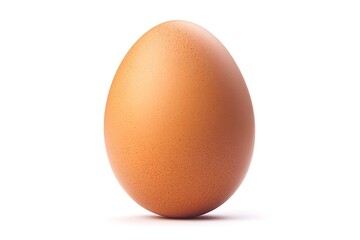 A single brown egg with a smooth shell, isolated on a white background.