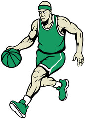 Basketball Player Sports Logo