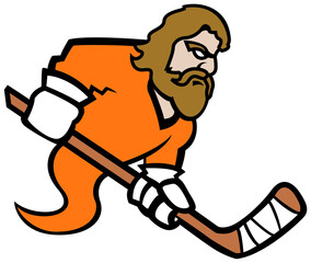 Hockey Player Sports Logo
