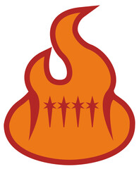 Flaming Football Sports Logo